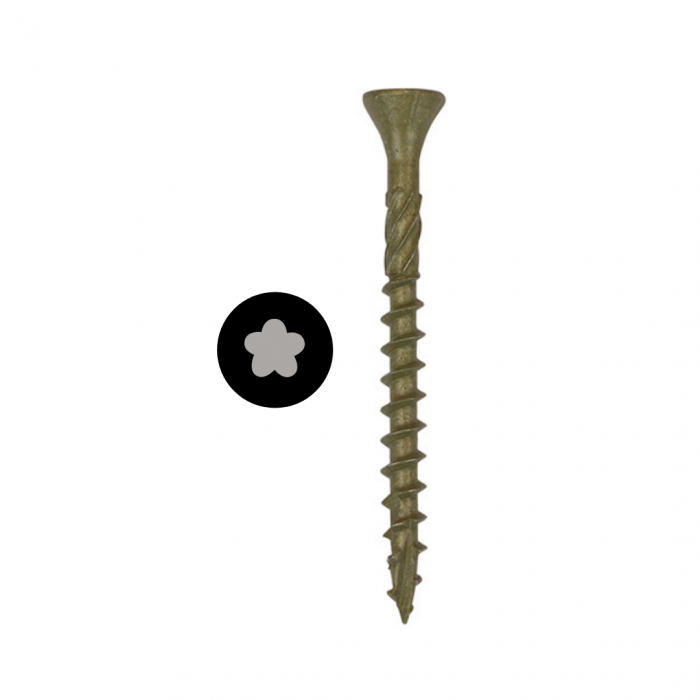 Deck screw hot sale size