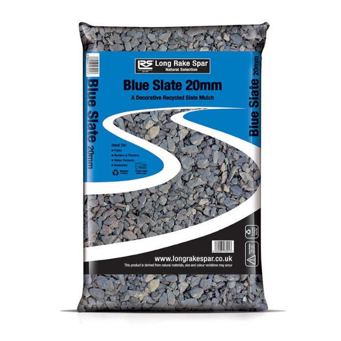 Blue slate chippings 20mm bulk bag on sale