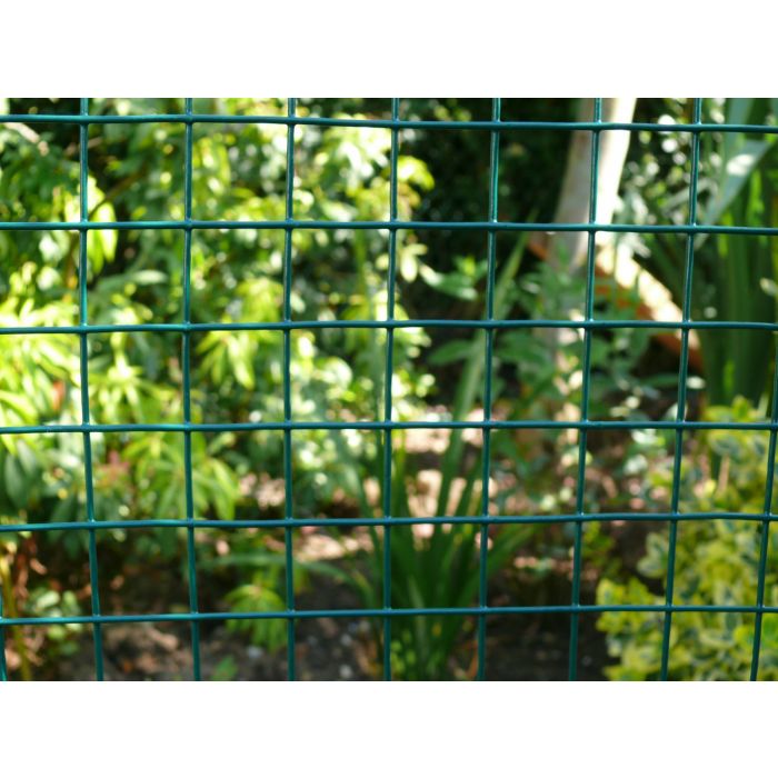 PVC Welded Wire Mesh Roll 0.9m x 10m Green Garden Dog Fence 1" Holes 17 Gauge 