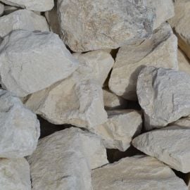 Gabion Limestone Rock | 100 - 200mm | 850kg Bulk Bag | White to Grey Mix | Natural Limestone