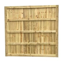 6 foot framed heavy duty green treated closeboard fence panel 