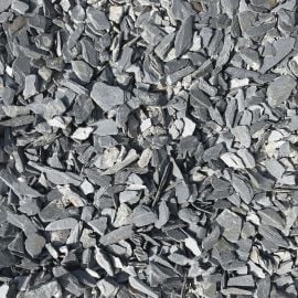 Charcoal Black Slate Chippings | 20mm | 850kg | Bulk Bag | Welsh Slate | Coverage of 15m² at 40mm Depth