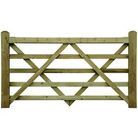 Suregreen | Universal 5 Bar Field Gate | 1.2m x 1.8m | Green Pressure Treated 
