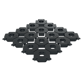 Geocross Roll In Grass and Soil Reinforcement | 1sqm | 580mm x 580mm | Black | UV-Stabilised