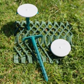 Close-up of parking markers which are for use with GR14 and GR11 grass reinforcement mesh