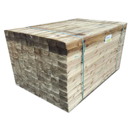 Green feather edge boards pallet