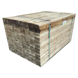 Pallet of green treated feather edge boards