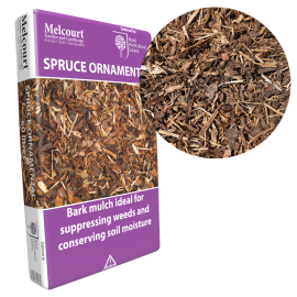 Small bag of spruce ornamental bark mulch 