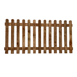 Picket Fence Panels | Round Top | 3ft or 4ft x 6ft | Brown Treated