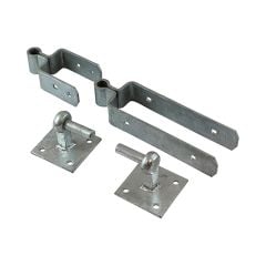 Double Strap Hinge Set With Hook on Plate Galvanised
