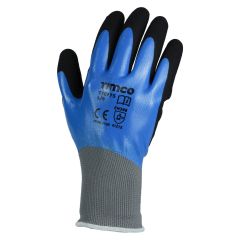 Timco | Extra Large | Waterproof Grip Gloves | Sandy Nitrile Foam Coated Polyester | Water Resistant