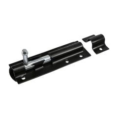 Timco | Straight Tower Bolt | 200mm | Epoxy Black | Bolt Throw 25mm | Fixings Included