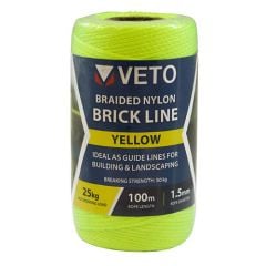 Timco| Yellow Builders Line Tube | 100m | Ideal for Staking Sites | Braided Nylon