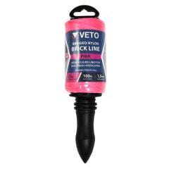 Timco| Pink Builders Line Winder & Tube | 100m | Ideal for Staking Sites | Braided Nylon