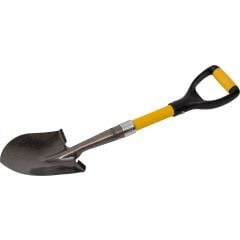  Roughneck | Micro Shovel | Round Point | Yellow | 14 Gauge Steel Blade | Length of  685mm