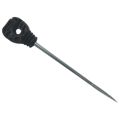 Extended long-arm multipurpose electric fence insulator for use with polywire, polyrope and polytape - product image