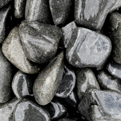 Ebony Black Cobbles | 60-120mm | 850kg Bulk Bag | Black Basalt | Natrual Rounded Shape
