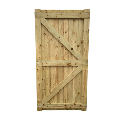 Suregreen | 6ft x 3ft Closeboard Fencing Gate | Green Treated Feather Edge | Light Brown
