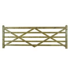 Suregreen | Universal 5 Bar Field Gate | 1.2m x 3.6m | Green Pressure Treated 