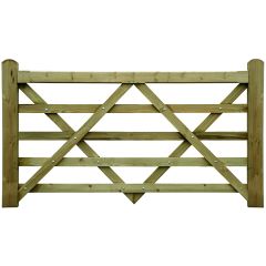Suregreen | Universal 5 Bar Field Gate | 1.2m x 1.2m | Green Pressure Treated 