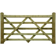 Suregreen | Universal 5 Bar Field Gate | 1.2m x 2.1m | Green Pressure Treated 