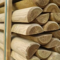 Pallet of Half Round Pointed Fence Posts (x210 pieces) | 1.8m x 100mm | Treated Softwood
