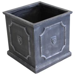 Square Planter | Lion Head | Faux-Lead | 32cm x 32cm