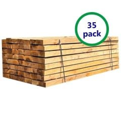 Pallet of mini oak railway sleepers perfect for cost-effective yet long-lasting garden border edging and raised beds
