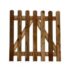Suregreen | Picket Fence Gates Round Top | Brown Treated | 900mm | Softwood