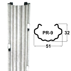 PR9 CLICK Intermediate Vine Post | 2.4m | 51mm x 32mm | 1.5mm | Standard Galvanised | 51mm x 32mm