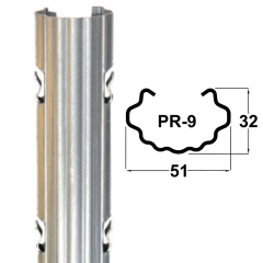 Suregreen | PR9 Intermediate Post | 2m | 1.8mm | Standard Galvanised | 51mm x 32mm 