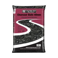 Charcoal Slate Chippings | 40mm | 20kg | Welsh Slate | Low maintenance | Flat/Angular Shape
