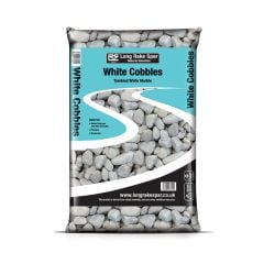 White Cobbles | 40-90mm | 20kg | Portuguese Marble | Natural  Rounded Garden Stones