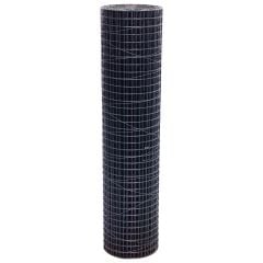 PVC-Coated Welded Wire Mesh Roll | 1.2m x 25m | 25mm Holes |14 Gauge | Black