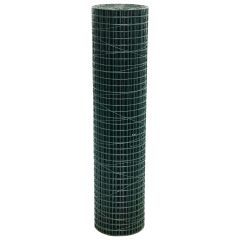 PVC-Coated Welded Wire Mesh Roll | 0.9m x 25m | 25mm Holes |14 Gauge | Green