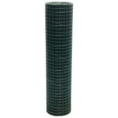 PVC-Coated Welded Wire Mesh Roll | 1.5m x 10m | 50mm Holes | 12 Gauge | Green