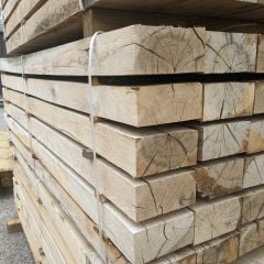 Grade B oak sleepers pallet close up 