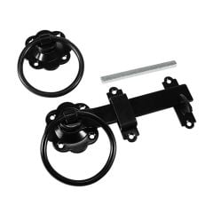 Timco | Ring Gate Latch | 150mm | Epoxy Black | Max Gate Thickness 75mm | Fixings Included