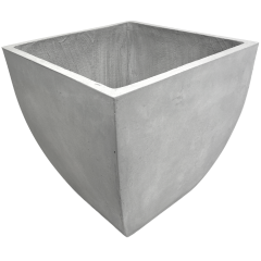 tapered square planter cement grey side