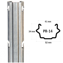 PR14 Intermediate Vine Post | 2.4m | 52mm x 34mm | 1.5mm | Standard Galvanised | 52mm x 34mm