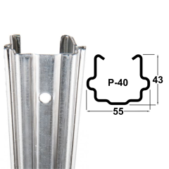 P40 Vineyard End Post | 2.7m | 55mm x 43mm | 2mm | Standard Galvanised | 55mm x 43mm