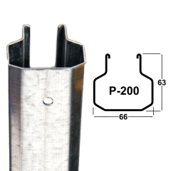 P200 Vineyard End Post | 2.7m | 60mm x 55mm | 2mm | Standard Galvanised | 66mm x 63mm