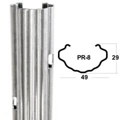 PR8 Intermediate Vine Post | 2.4m | 49mm x 29mm | 1.5mm |  Standard Galvanised Z275