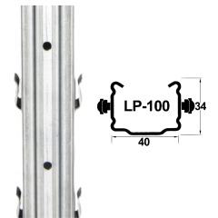LP-100 Intermediate Vine Post | 2.4m | 40mm x 34mm | 1.5mm | Standard Galvanised | 40mm x 34mm