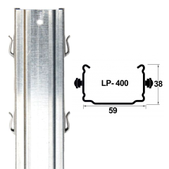 LP-400 Intermediate Vine Post | 2.4m | 59mm x 38mm | 1.8mm | Standard Galvanised | 59mm x 38mm
