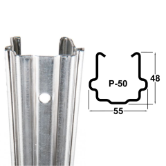 Suregreen | P50 End Vine Post | 2.75m | 55mm x 48mm | 2mm | Standard Galvanised | 55mm x 48mm