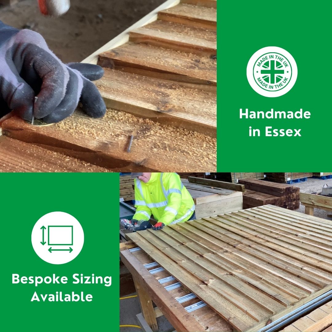 Handmade fence panels in production at Suregreen in Essex