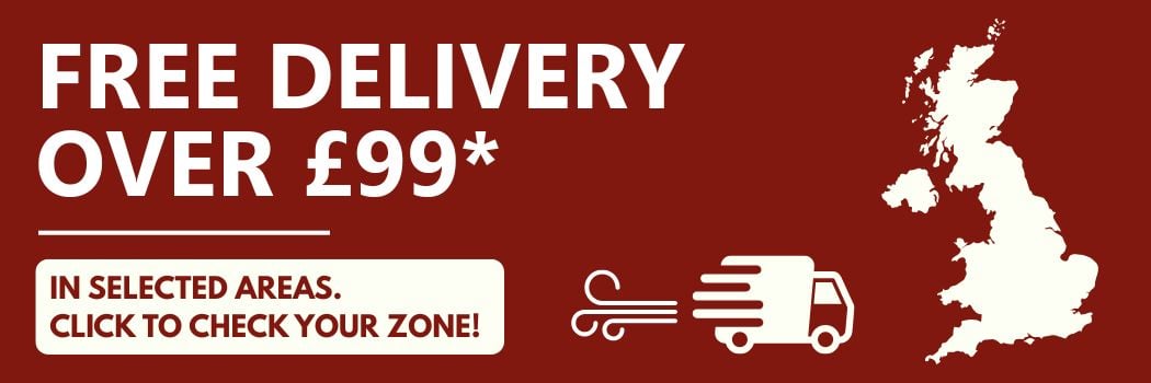 Image of HIAB overlaid with text 'Free Delivery over &pound;99*' and 'In selected areas. Click to check your zone!'