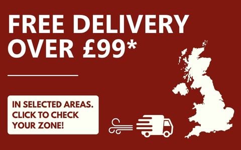 Image of HIAB overlaid with text 'Free Delivery over &pound;99*' and 'In selected areas. Click to check your zone!'