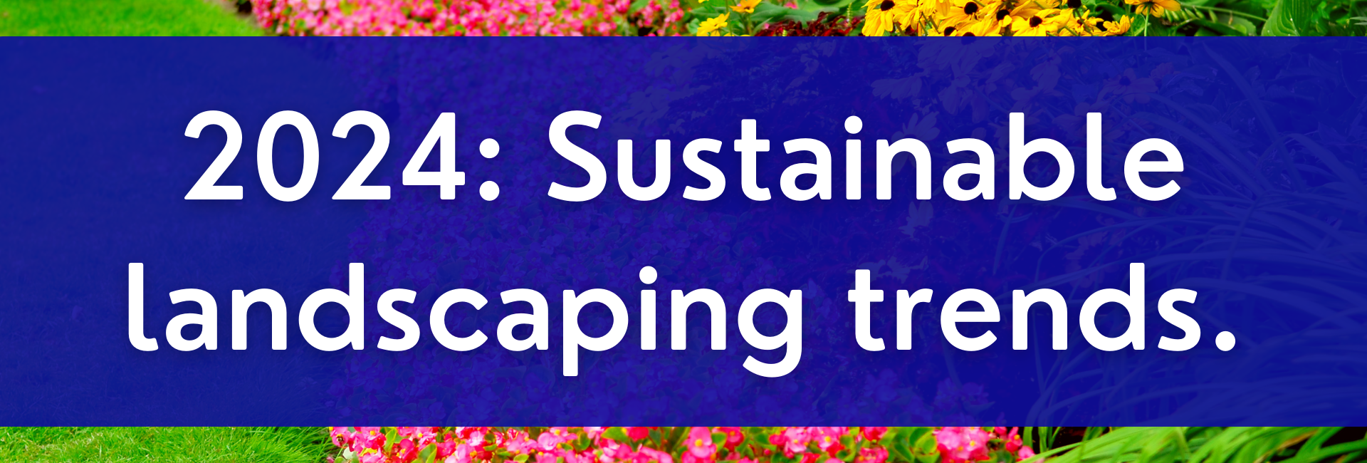 Blog title image for sustainable landscaping trends 2024 blog 